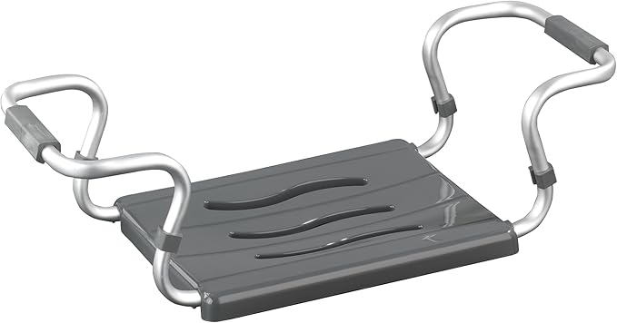 WENKO 73392500 Sedile Vasca da Bagno, Allungabile, carico Max. 150 kg, Alluminio, 55-65 x 18 x 26 cm, Argento