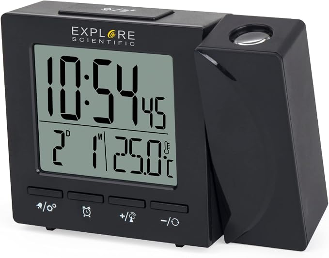 EXPLORE SCIENTIFIC Orologio radiocontrollato con proiezione ora RDP1001, nero