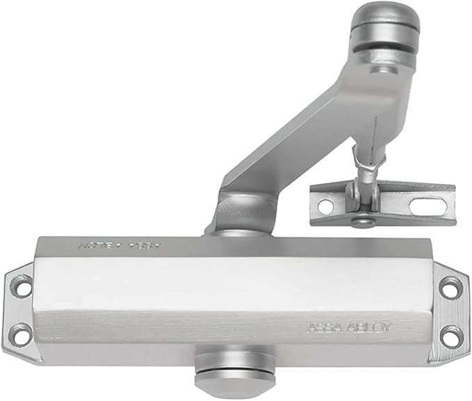 TESA DC110 chiudiporta, EN 3, per porte standard, braccio articolato, Argento EV1, montaggio superficiale, velocità e colpo finale regolabili