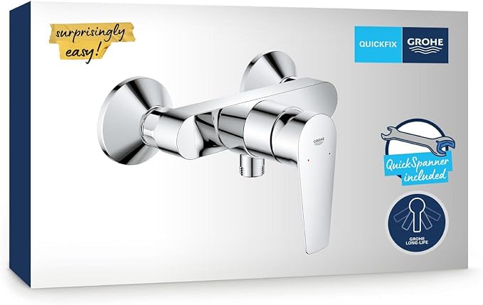 GROHE QUICKFIX Start Edge, Miscelatore monocomando per doccia, cartuccia a dischi ceramici GROHE Long-Life da 35 mm