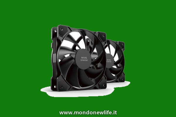 Mars Gaming MF-PROX2 Nero, Kit 2 Ventolas 120mm, Sistema Anti-vibrazioni, Ultra-silenzioso, Doppia Connessione 3PIN + 4PIN