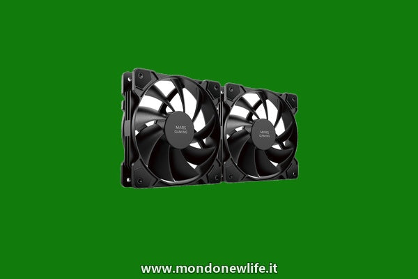 Mars Gaming MF-PWMX2 Nero, Kit 2 Ventole 120 mm, Ultra-silenzioso FDB 12dB, Sistema Antivibrazione, Sistema PWM