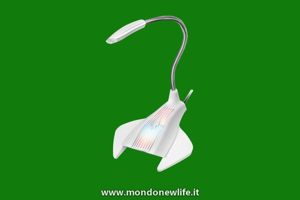 MARSGAMING MMICW, Microfono USB Gaming RGB, Mute, Flessibile, Win/Mac/PS4, Bianco