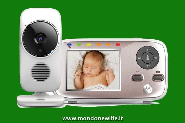 Motorola MBP667 Connect: Wi-Fi baby monitor video con schermo LCD a colori da 2.8", modo eco e rileva rumori, movimento e temperatura, Bianco