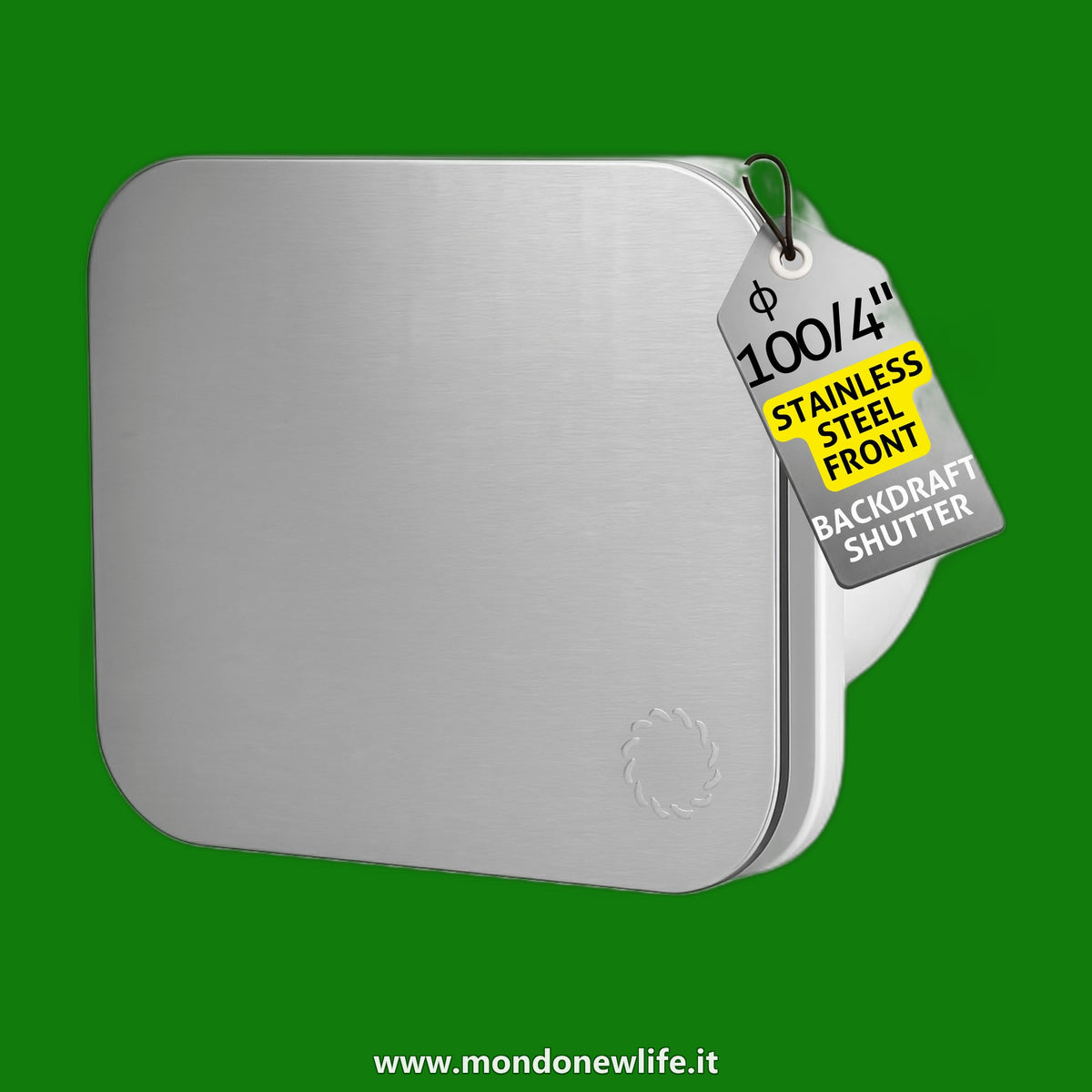 Turbionaire TREND 100 SSS Aspiratore bagno, Ventilazione per Bagno, Pannello frontale in Acciaio Inossidabile, Diametro 100mm, Valvola di non ritorno, Aspirazione perimetrale, Garanzia di 5 Anni