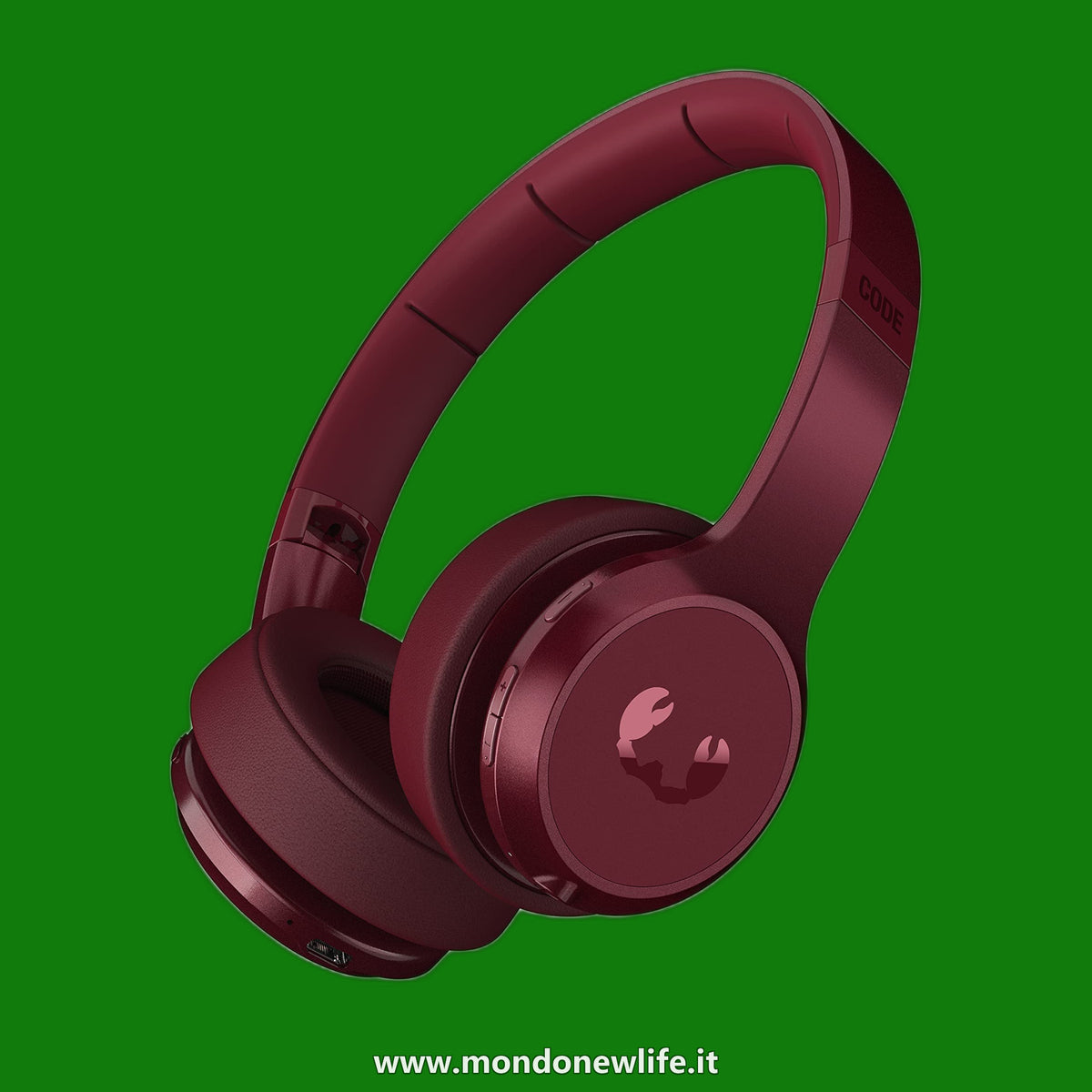 Fresh ´N Rebel Code ANC Cuffie On-Ear con 30 ore di riproduzione, Pieghevole, Microfono (Ruby Red)