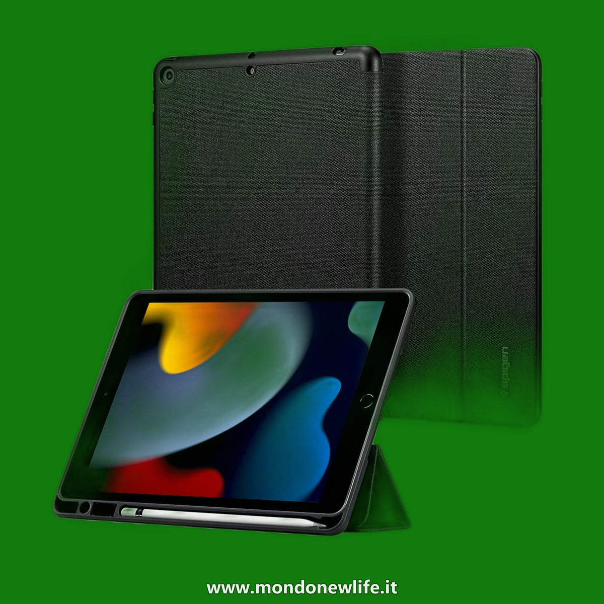 Spigen Cover UrbanFit Compatibile con iPad 10.2 Polici, 2021 9 Generazione / 2020 8 Generazione / 2019 7 Generazione - Nero