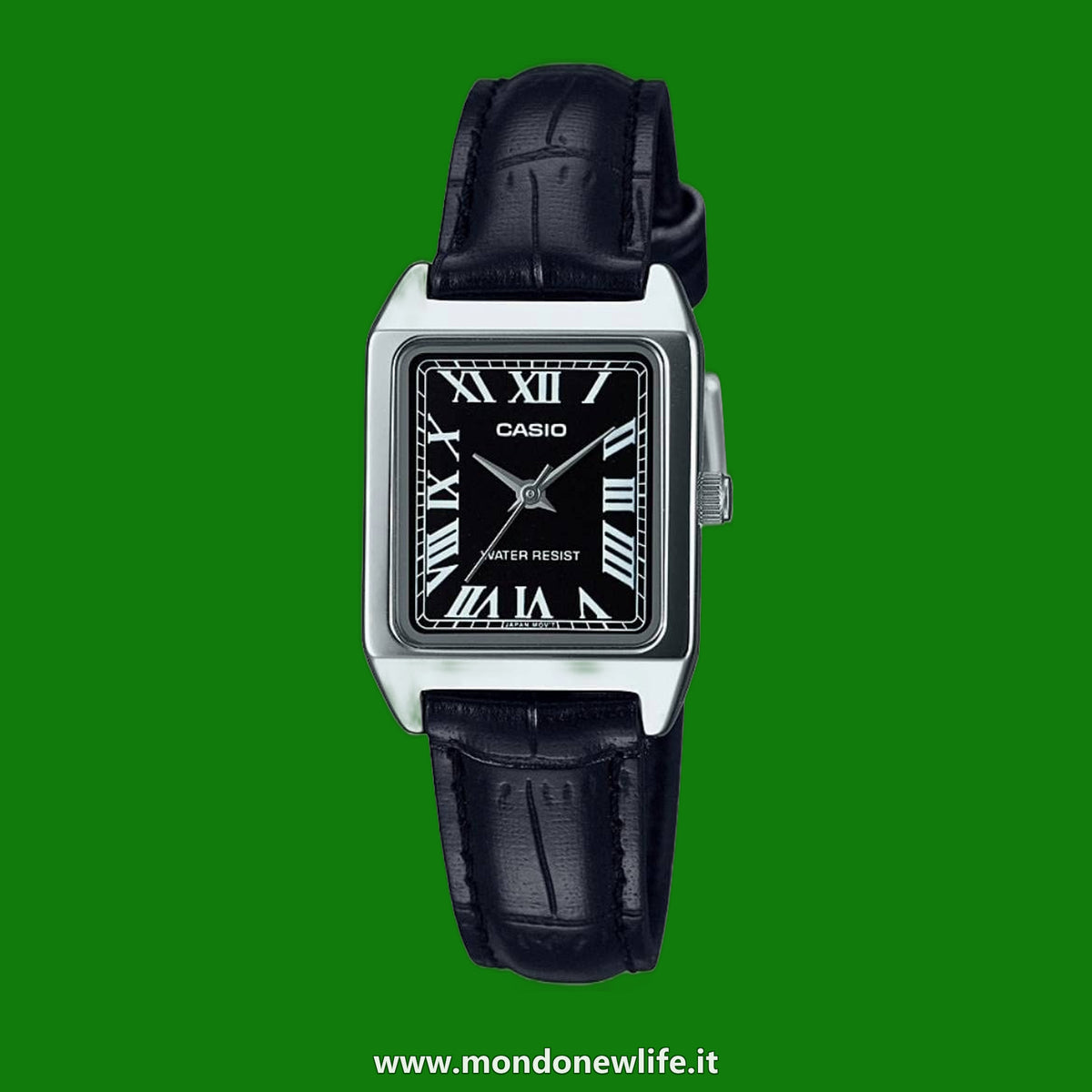 Casio Collection - Orologio donna al quarzo Classico cinturino in Pelle Nero cassa in Ottone display analogico nero - LTP-V007L-1B