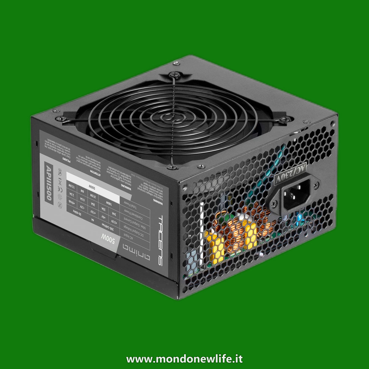Tacens Anima APIII500, Alimentatore PC ATX 500W, Tecnologia SMD 85% Bronze 12V, Ventola Ultrasilenziosa 12 cm